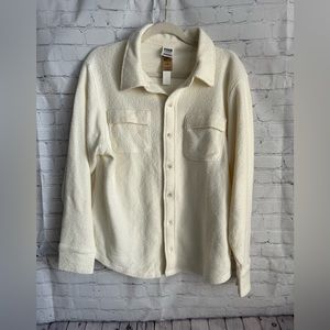NWT Victorias Secret Cream Sherpa like flannel shirt-XS